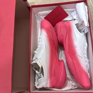 NEW Roger Vivier Viv Match Embosse Leather Mesh Sneaker Pink Size 9 US 39 EU NIB